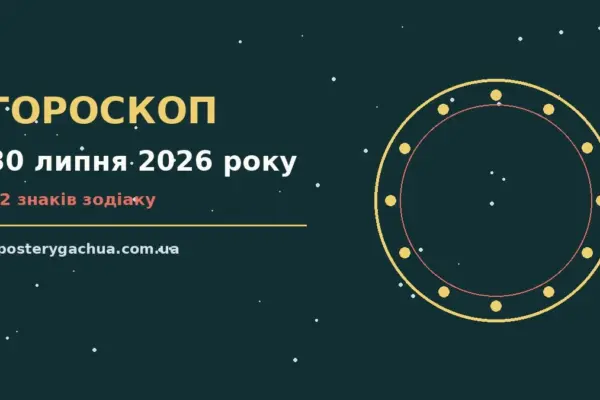 Гороскоп на 30 липня 2026 року: перспективи для 12 знаків для спокійних і точних рішень