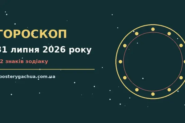 Гороскоп на 31 липня 2026 року: перспективи для 12 знаків для спокійних і точних рішень